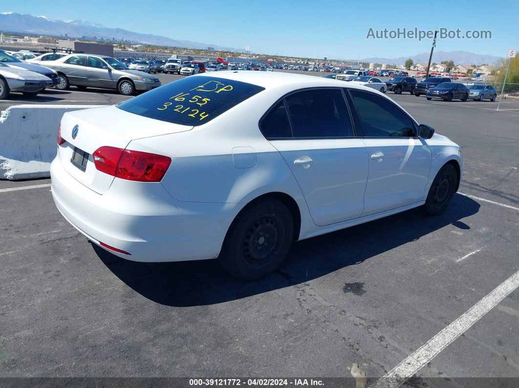 2012 Volkswagen Jetta 2.0l S White vin: 3VW2K7AJ5CM408107