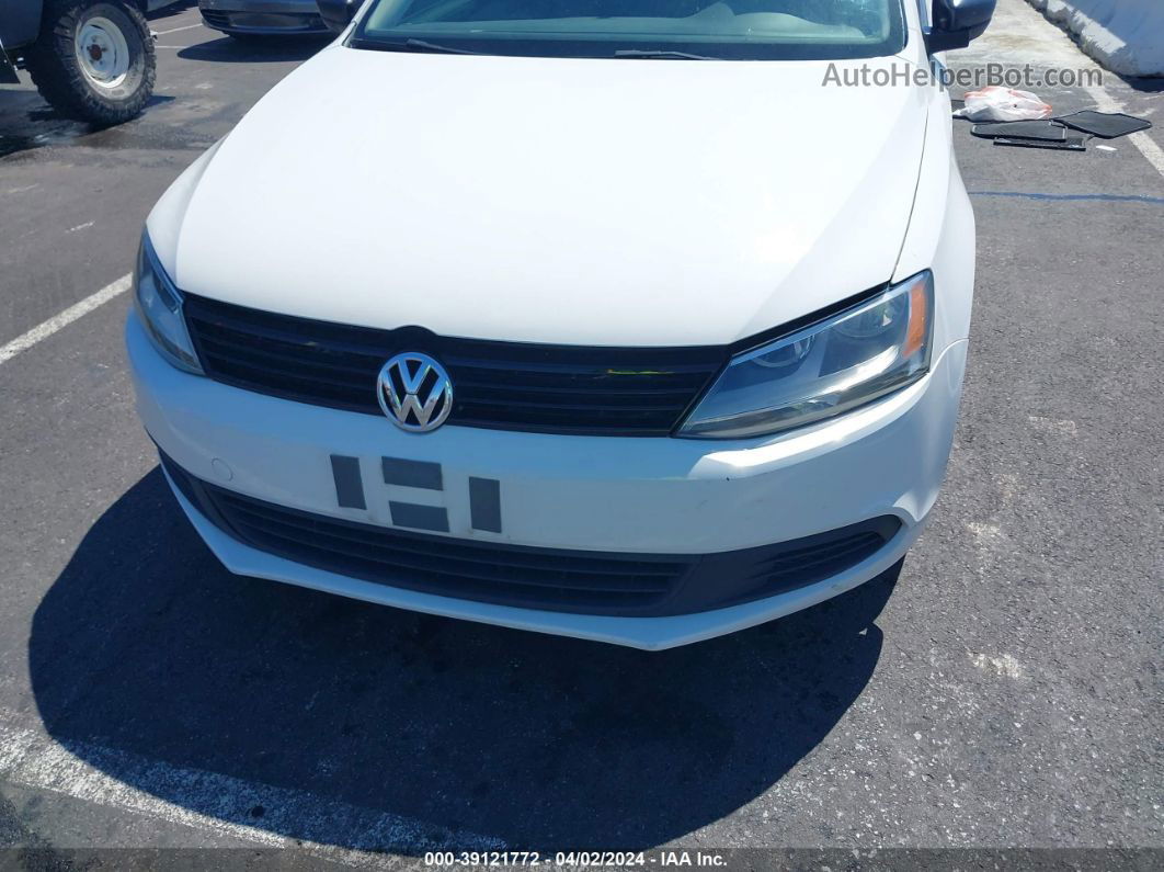 2012 Volkswagen Jetta 2.0l S White vin: 3VW2K7AJ5CM408107