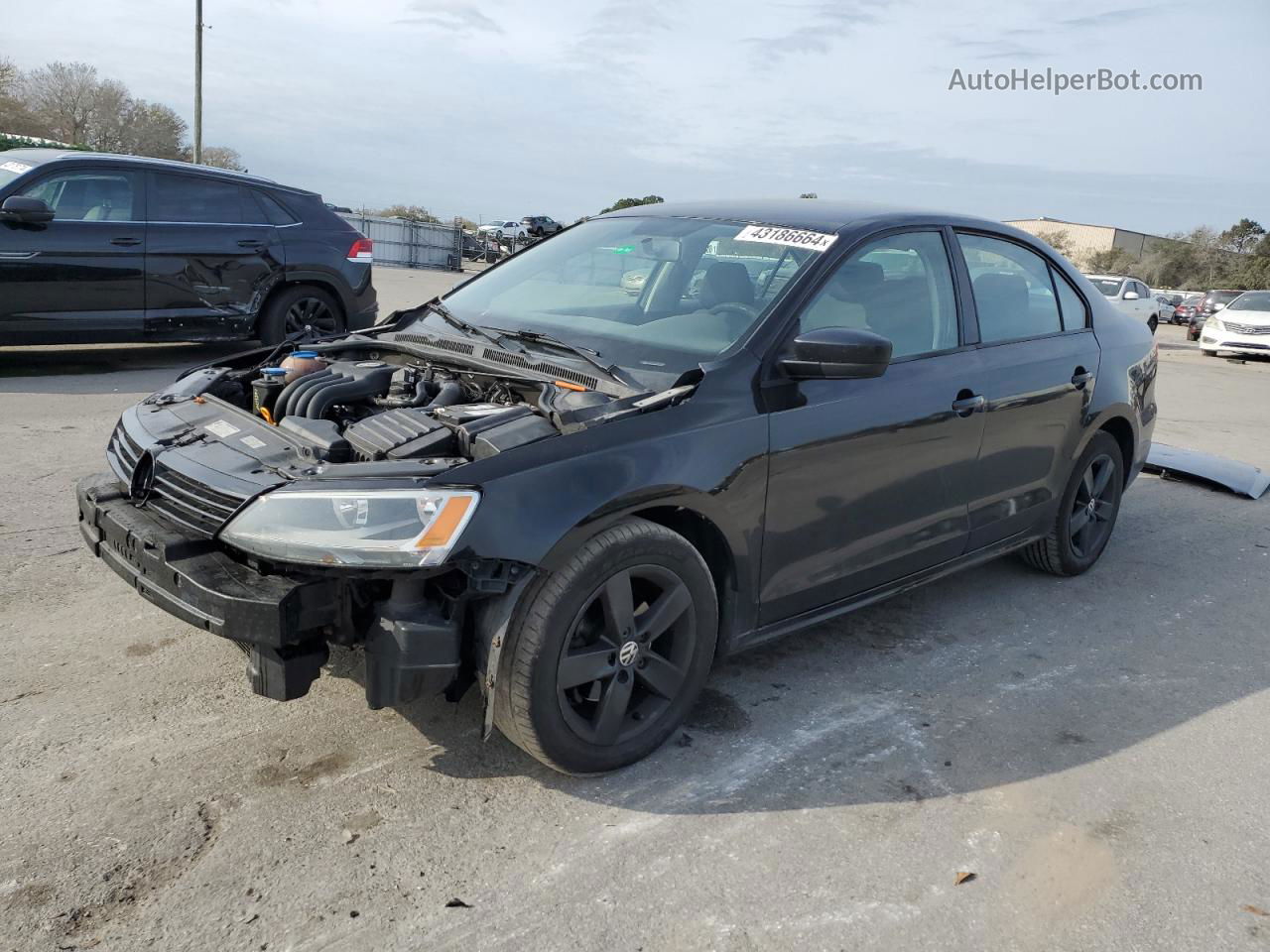 2013 Volkswagen Jetta Base Black vin: 3VW2K7AJ5DM201735