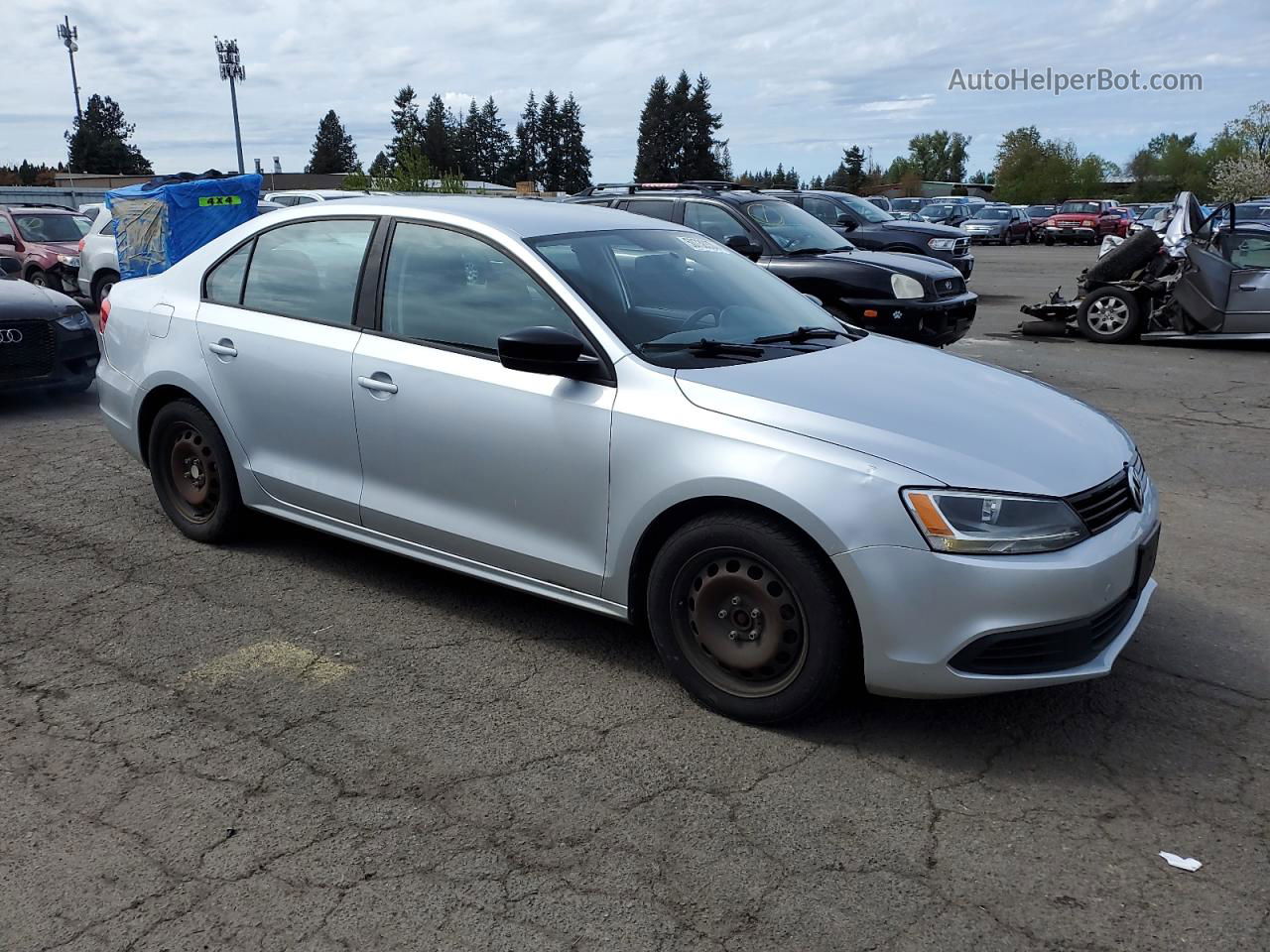 2013 Volkswagen Jetta Base Серебряный vin: 3VW2K7AJ5DM218860