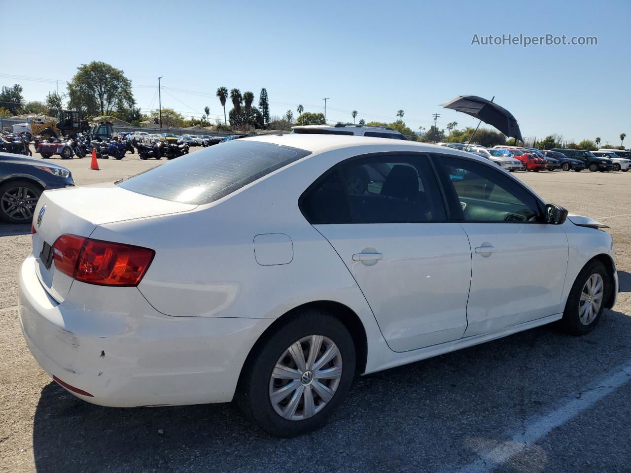 2013 Volkswagen Jetta Base White vin: 3VW2K7AJ5DM402437