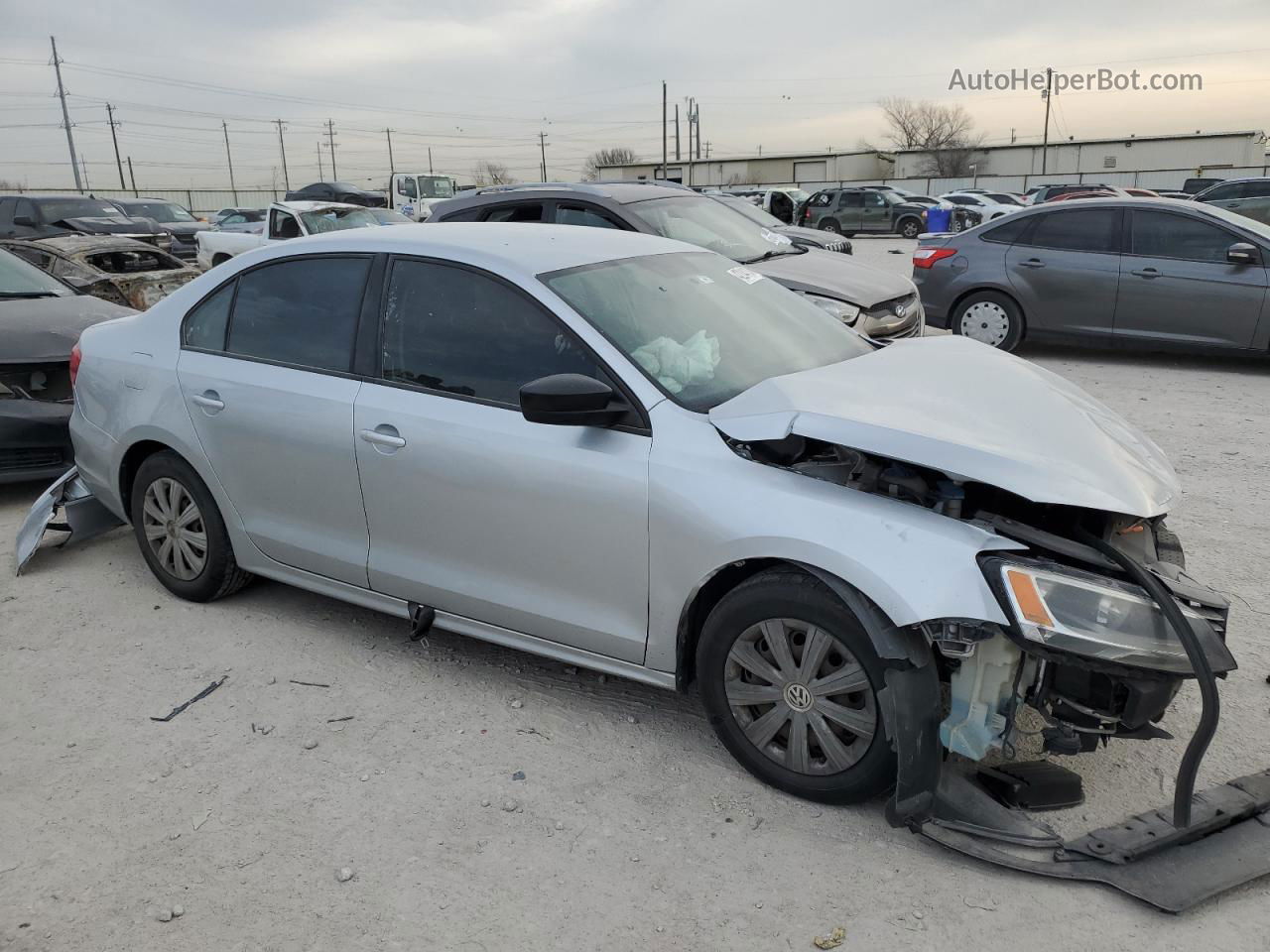 2014 Volkswagen Jetta Base Silver vin: 3VW2K7AJ5EM212753