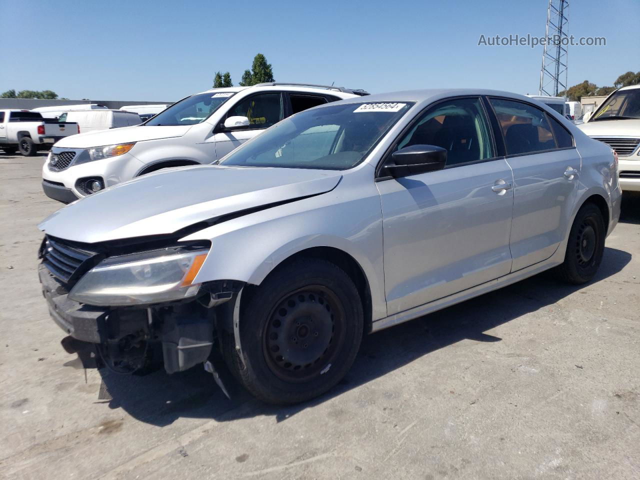 2014 Volkswagen Jetta Base Silver vin: 3VW2K7AJ5EM224594