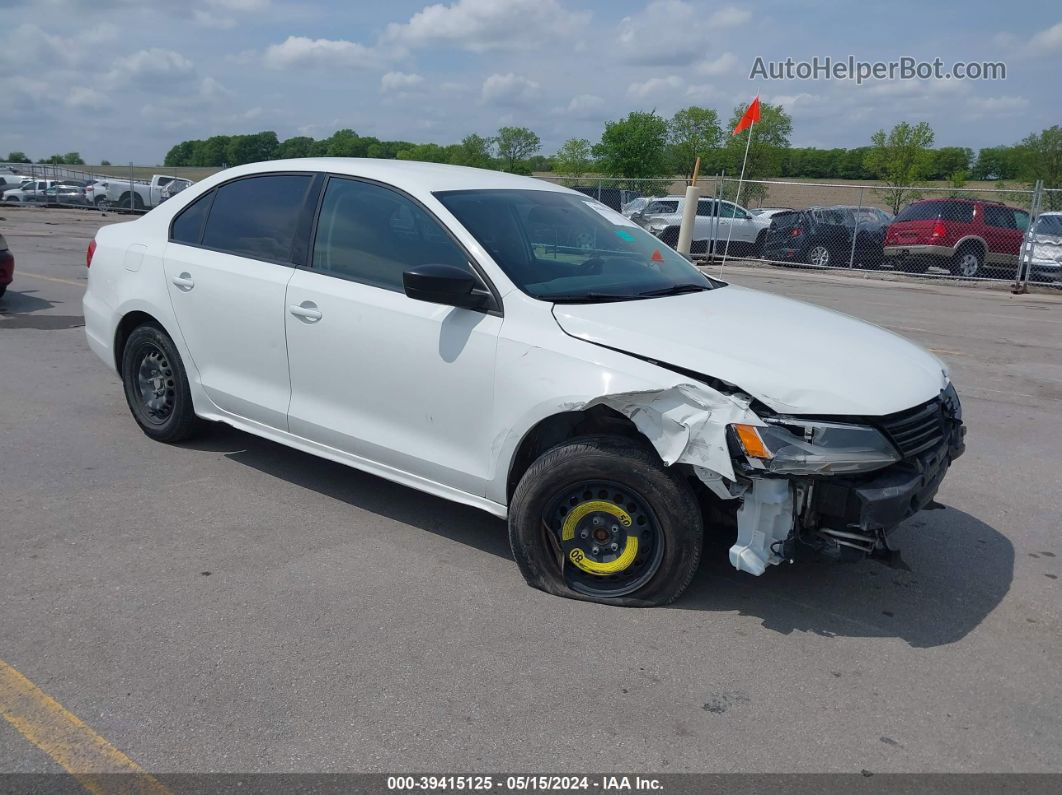 2014 Volkswagen Jetta 2.0l S White vin: 3VW2K7AJ5EM275559