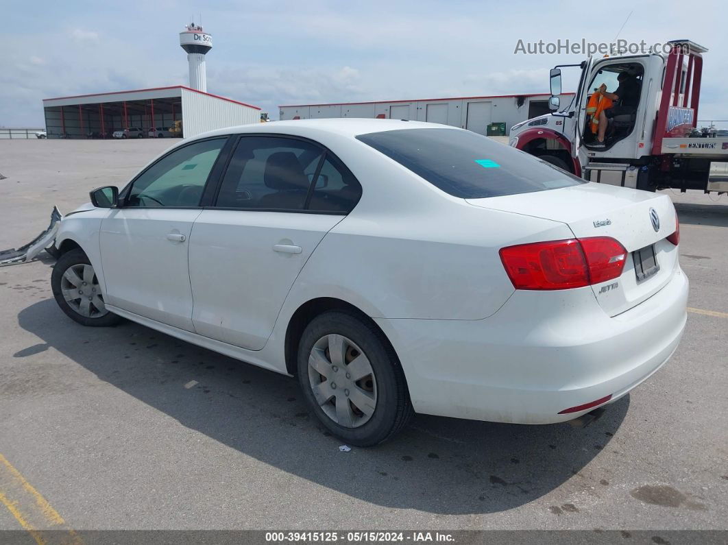 2014 Volkswagen Jetta 2.0l S White vin: 3VW2K7AJ5EM275559