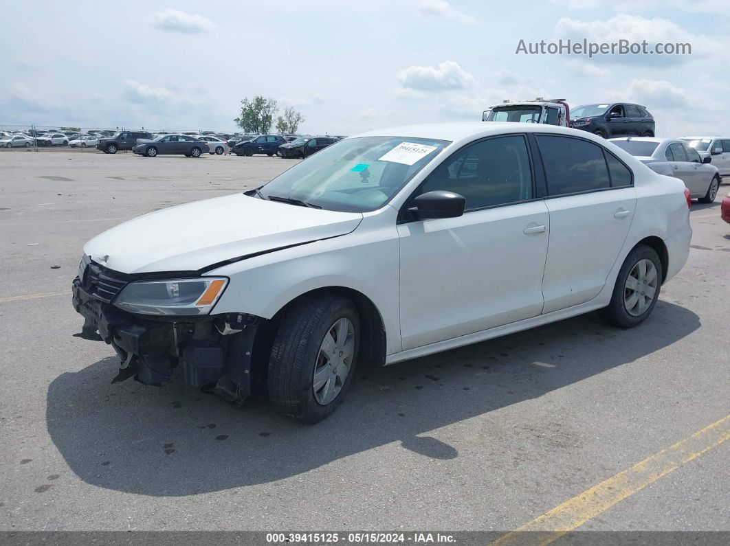 2014 Volkswagen Jetta 2.0l S White vin: 3VW2K7AJ5EM275559