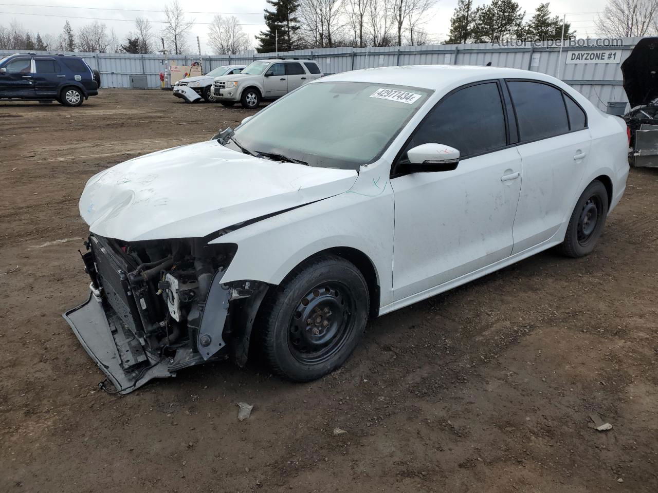 2014 Volkswagen Jetta Base White vin: 3VW2K7AJ5EM308012