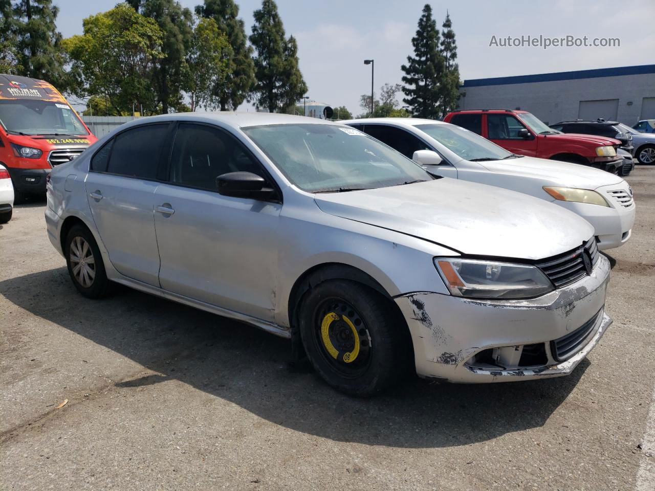 2014 Volkswagen Jetta Base Silver vin: 3VW2K7AJ5EM356271