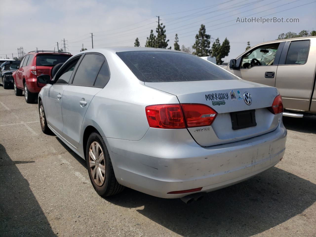 2014 Volkswagen Jetta Base Silver vin: 3VW2K7AJ5EM356271