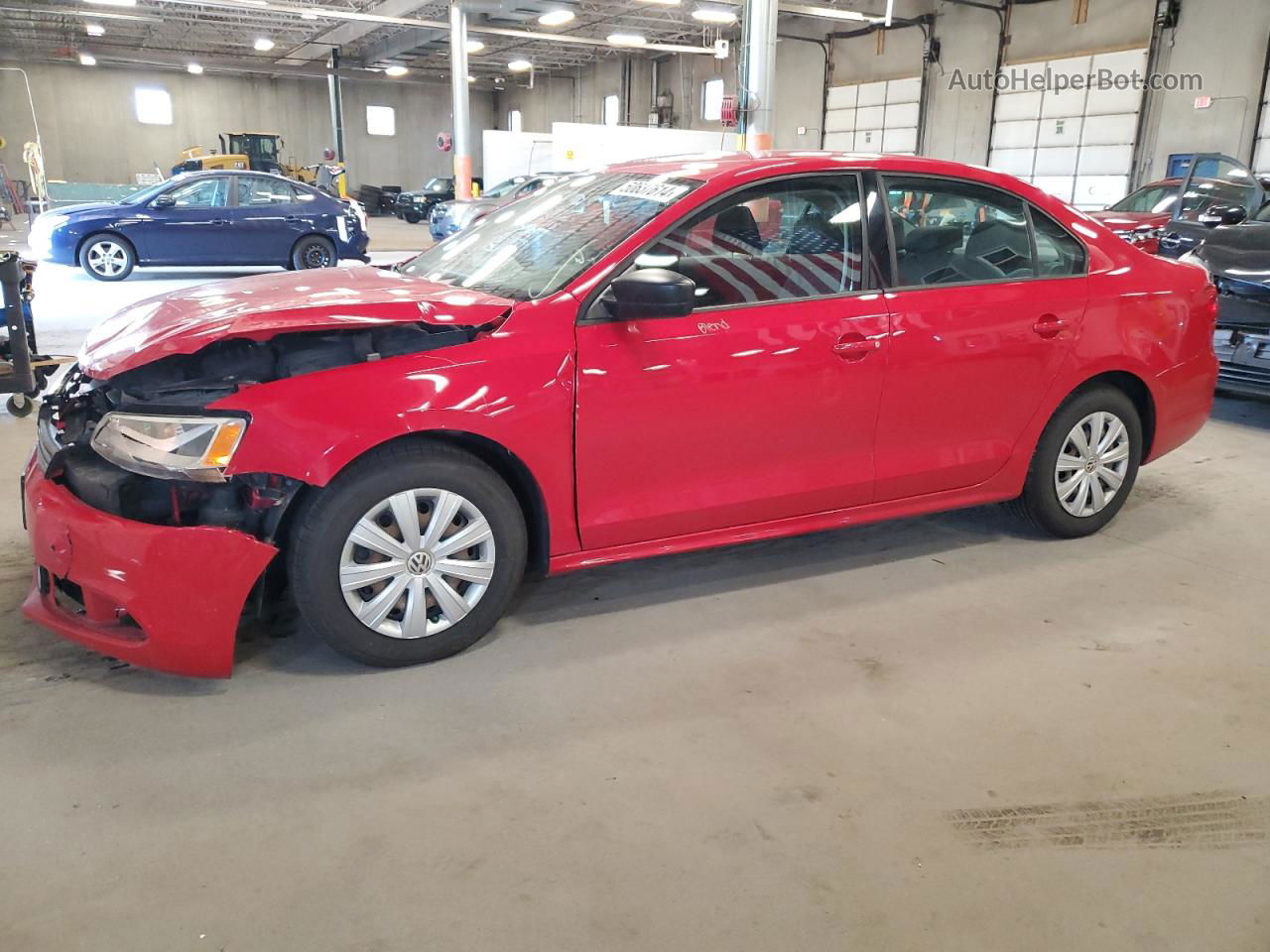 2014 Volkswagen Jetta Base Red vin: 3VW2K7AJ5EM432930