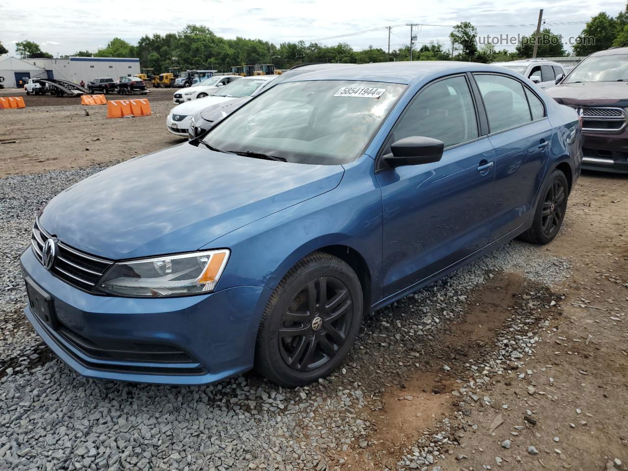 2015 Volkswagen Jetta Base Blue vin: 3VW2K7AJ5FM245625