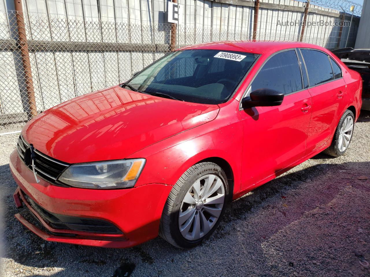 2015 Volkswagen Jetta Base Red vin: 3VW2K7AJ5FM273571