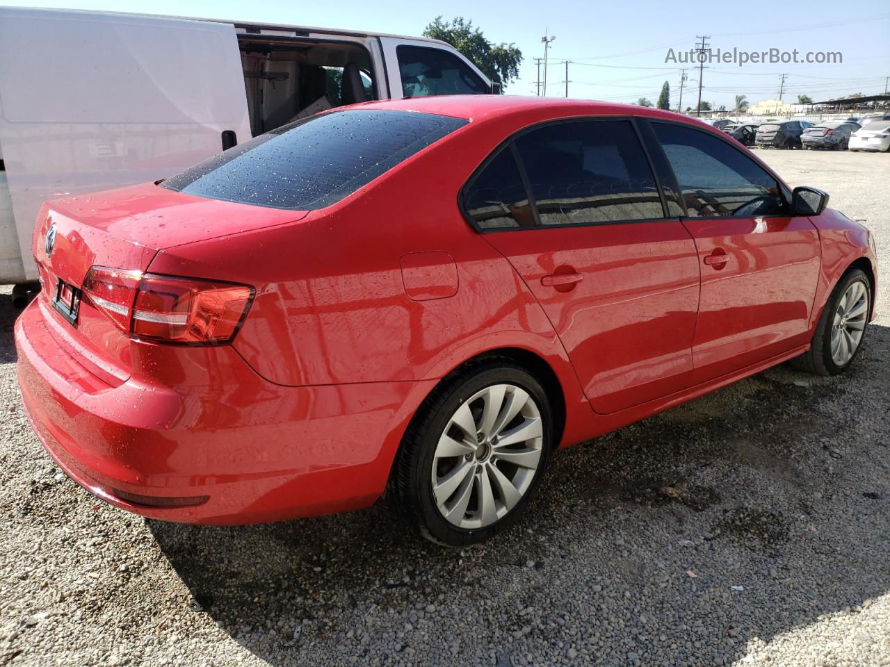 2015 Volkswagen Jetta Base Red vin: 3VW2K7AJ5FM273571