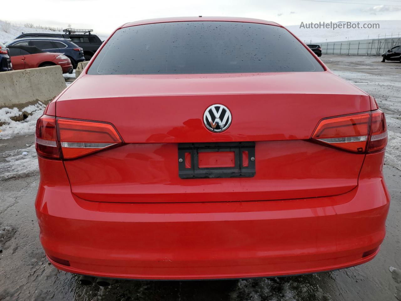 2015 Volkswagen Jetta Base Red vin: 3VW2K7AJ5FM311381