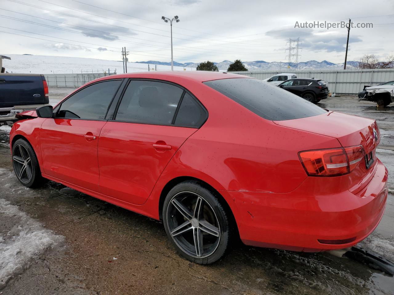 2015 Volkswagen Jetta Base Red vin: 3VW2K7AJ5FM311381