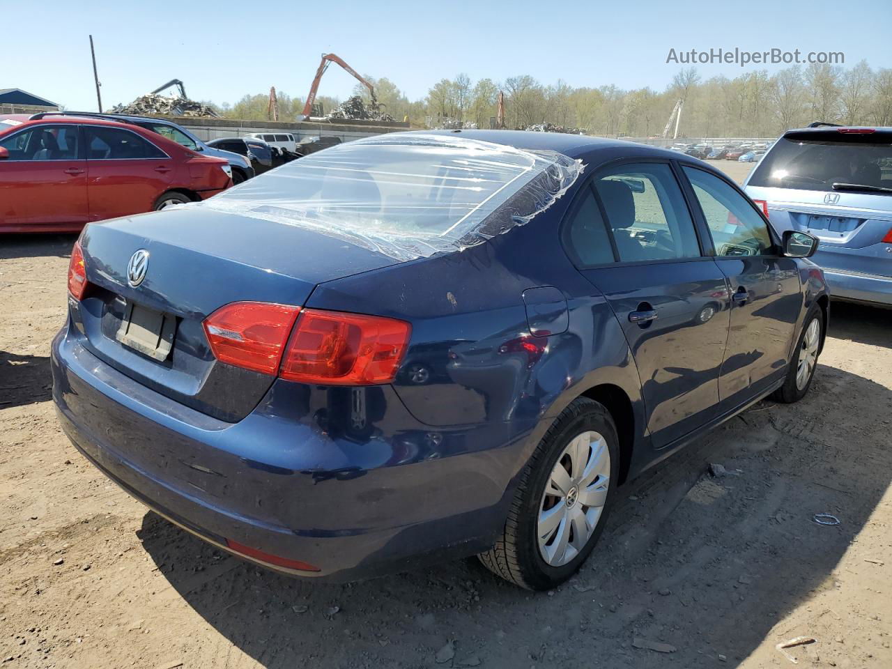 2011 Volkswagen Jetta Base Blue vin: 3VW2K7AJ6BM096586