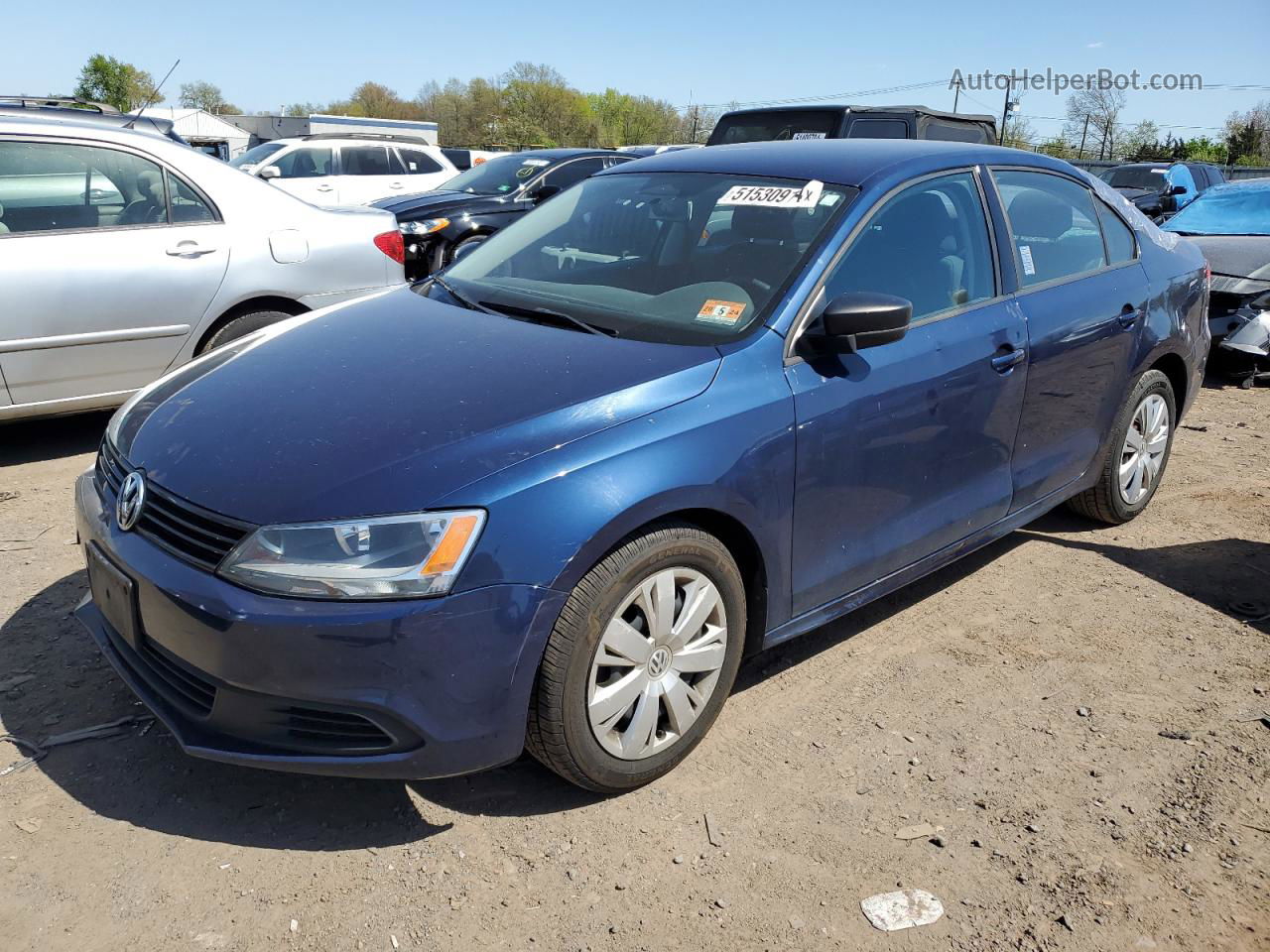 2011 Volkswagen Jetta Base Синий vin: 3VW2K7AJ6BM096586