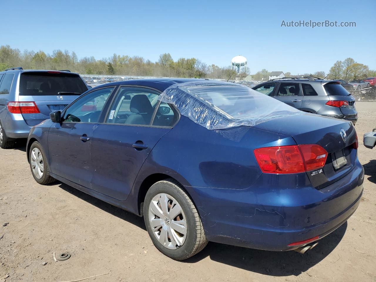 2011 Volkswagen Jetta Base Blue vin: 3VW2K7AJ6BM096586