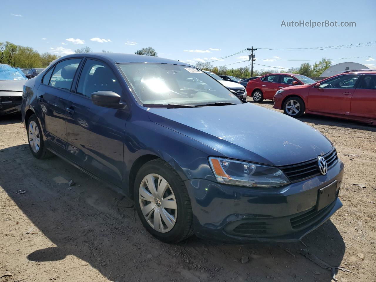 2011 Volkswagen Jetta Base Blue vin: 3VW2K7AJ6BM096586