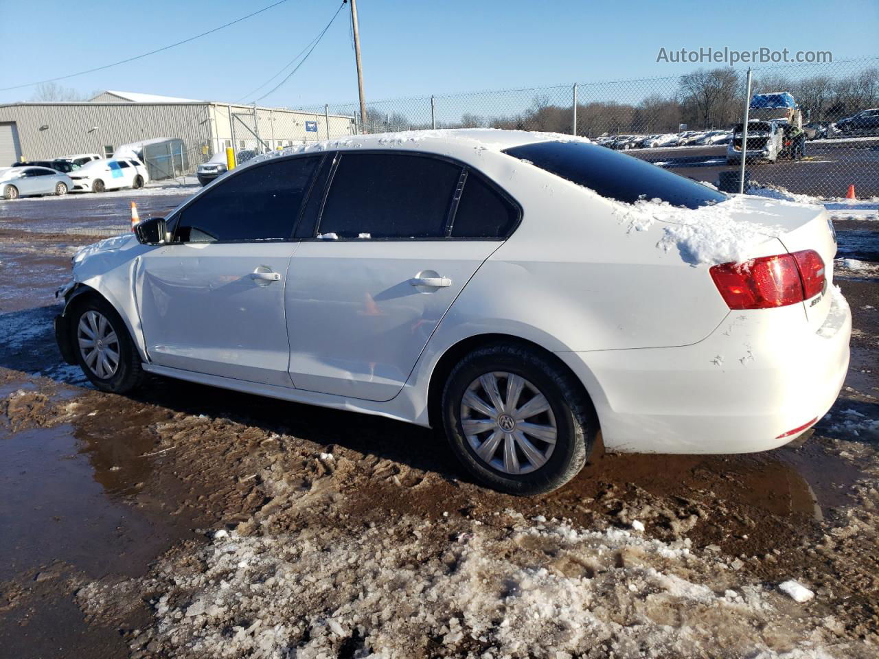 2012 Volkswagen Jetta Base White vin: 3VW2K7AJ6CM378342