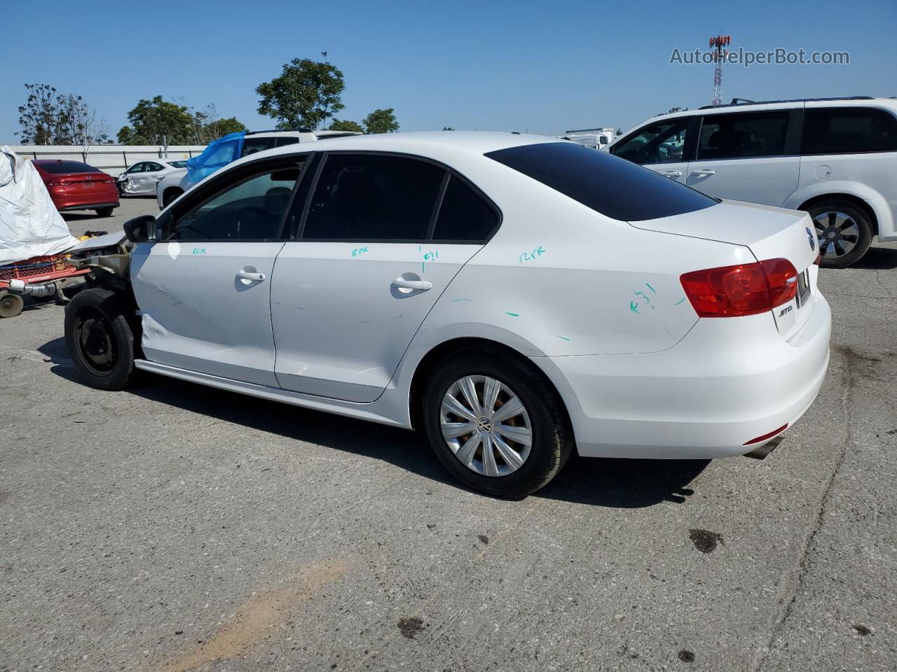 2013 Volkswagen Jetta Base White vin: 3VW2K7AJ6DM437374