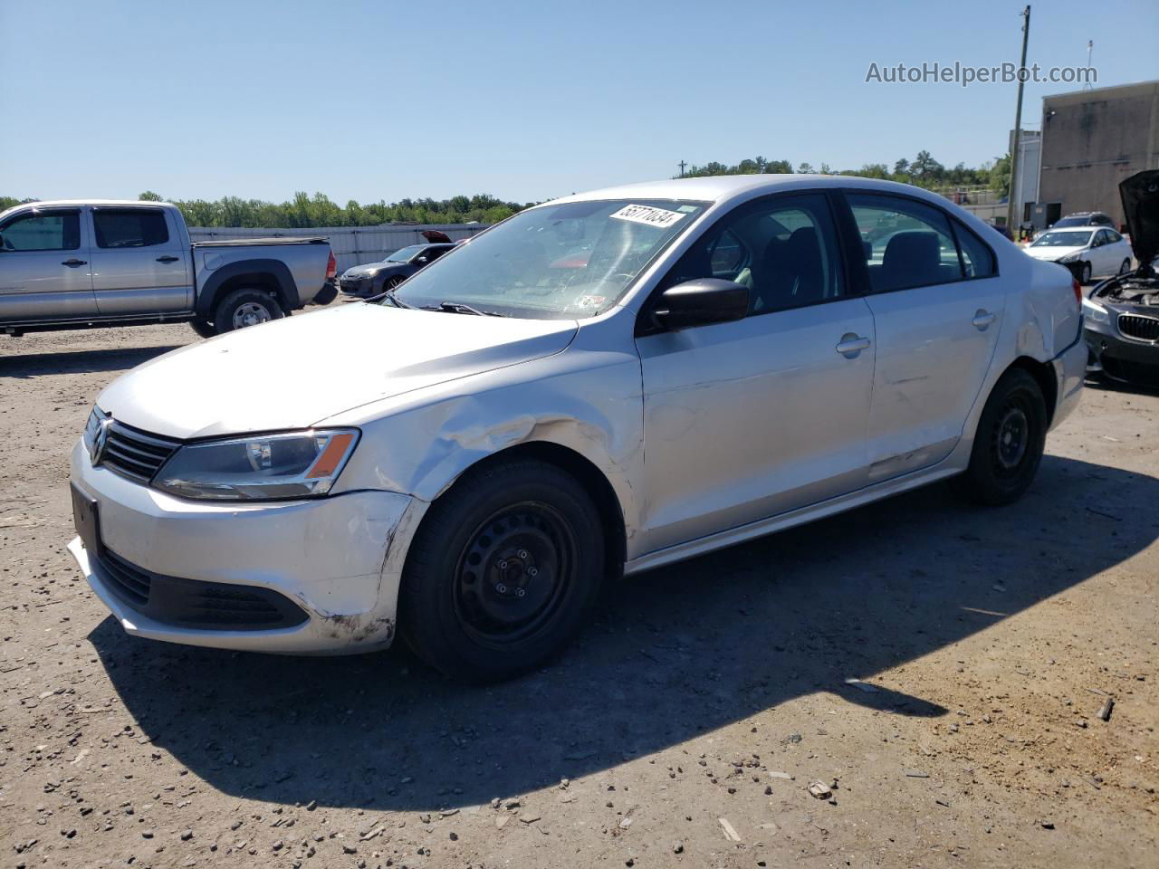 2014 Volkswagen Jetta Base Silver vin: 3VW2K7AJ6EM310206