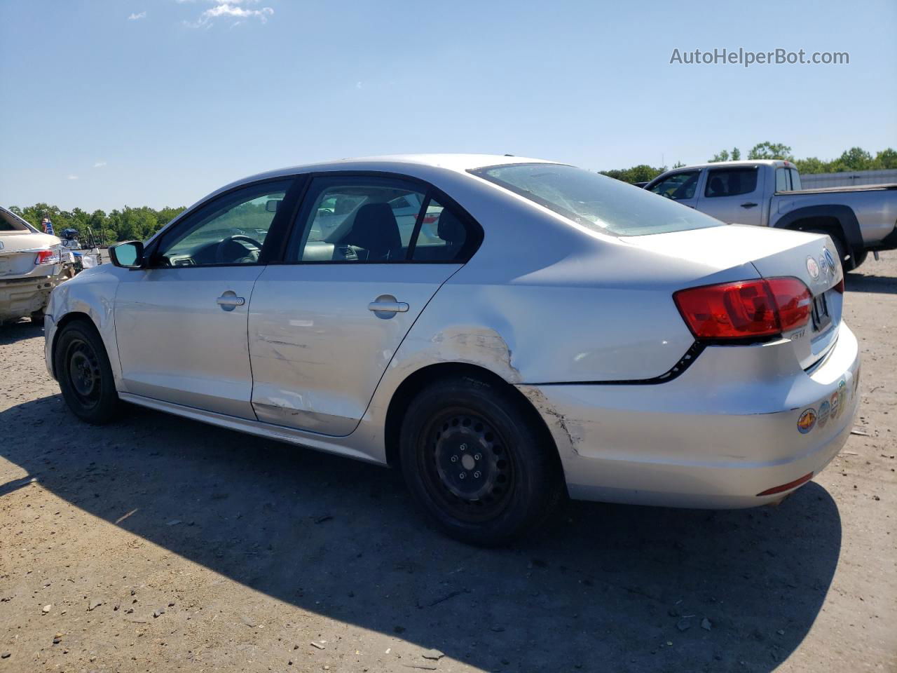 2014 Volkswagen Jetta Base Silver vin: 3VW2K7AJ6EM310206