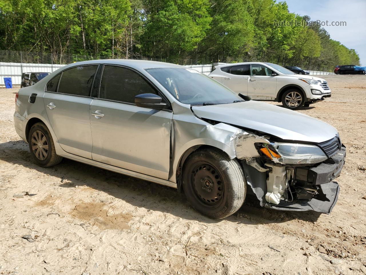 2014 Volkswagen Jetta Base Silver vin: 3VW2K7AJ6EM404036