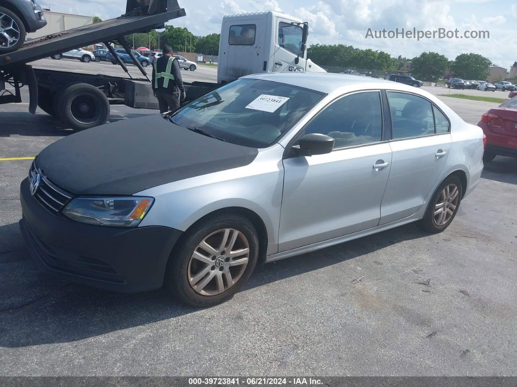 2015 Volkswagen Jetta 2.0l S Silver vin: 3VW2K7AJ6FM355132