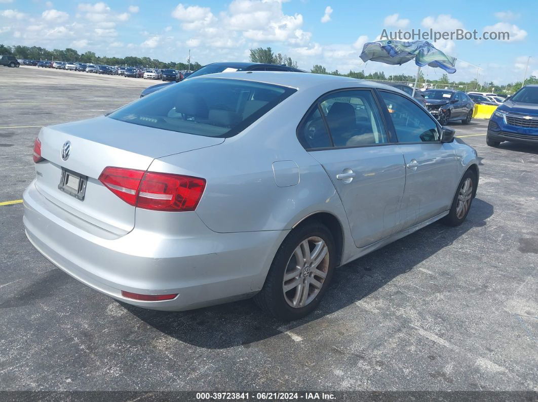 2015 Volkswagen Jetta 2.0l S Silver vin: 3VW2K7AJ6FM355132