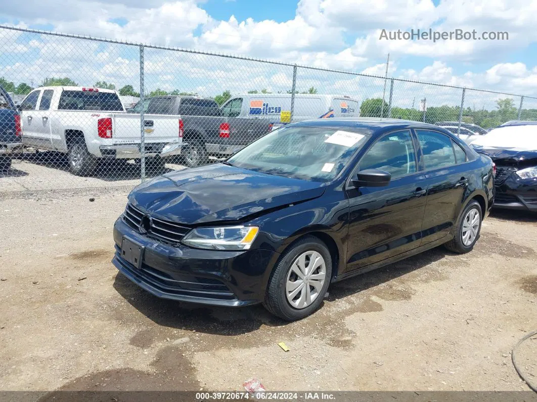 2015 Volkswagen Jetta 2.0l S Black vin: 3VW2K7AJ6FM409738