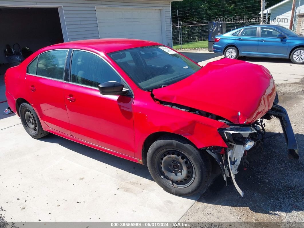 2013 Volkswagen Jetta 2.0l S Red vin: 3VW2K7AJ7DM240360