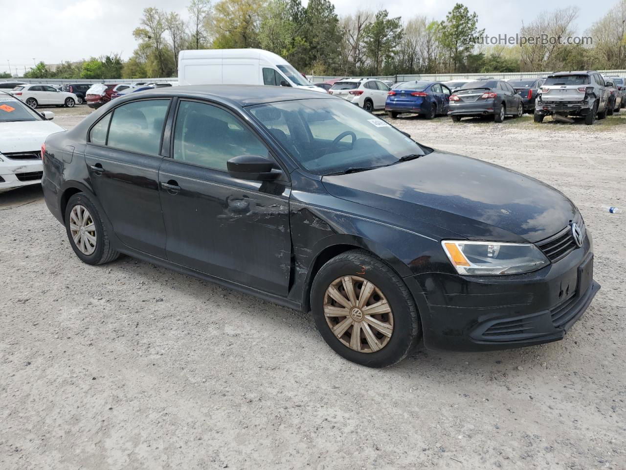 2013 Volkswagen Jetta Base Black vin: 3VW2K7AJ7DM405162