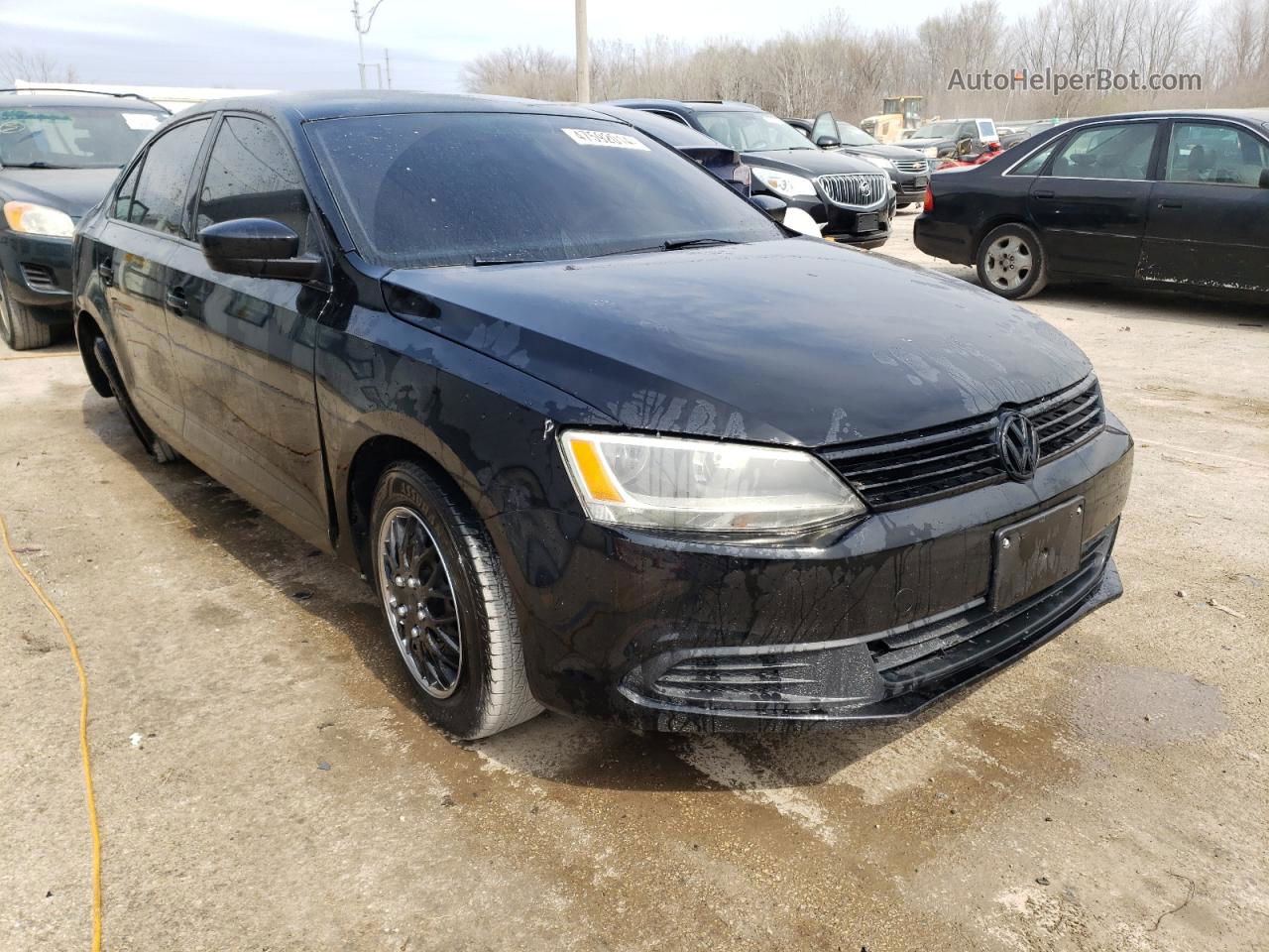 2014 Volkswagen Jetta Base Черный vin: 3VW2K7AJ7EM398800