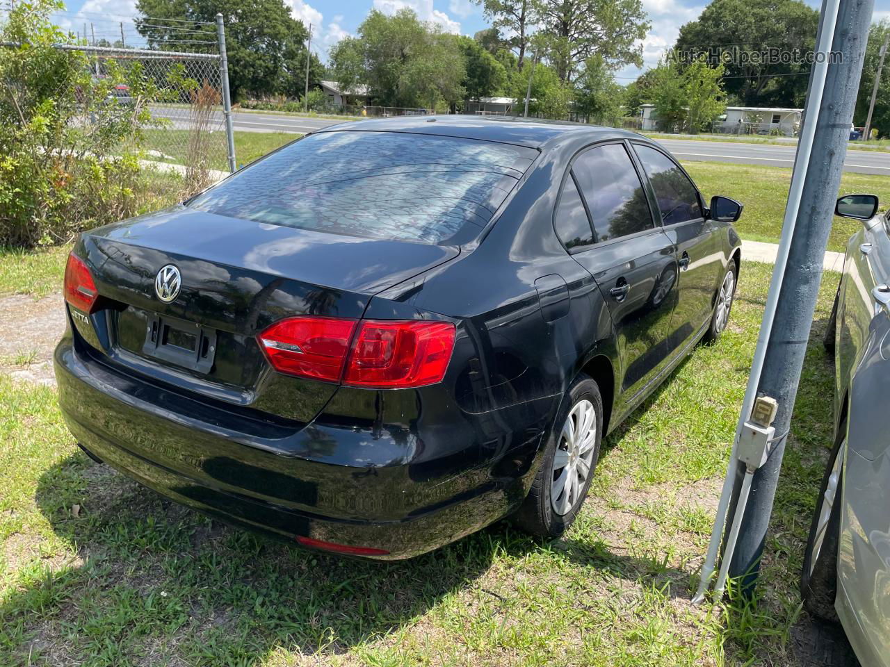 2014 Volkswagen Jetta Base Black vin: 3VW2K7AJ7EM432931