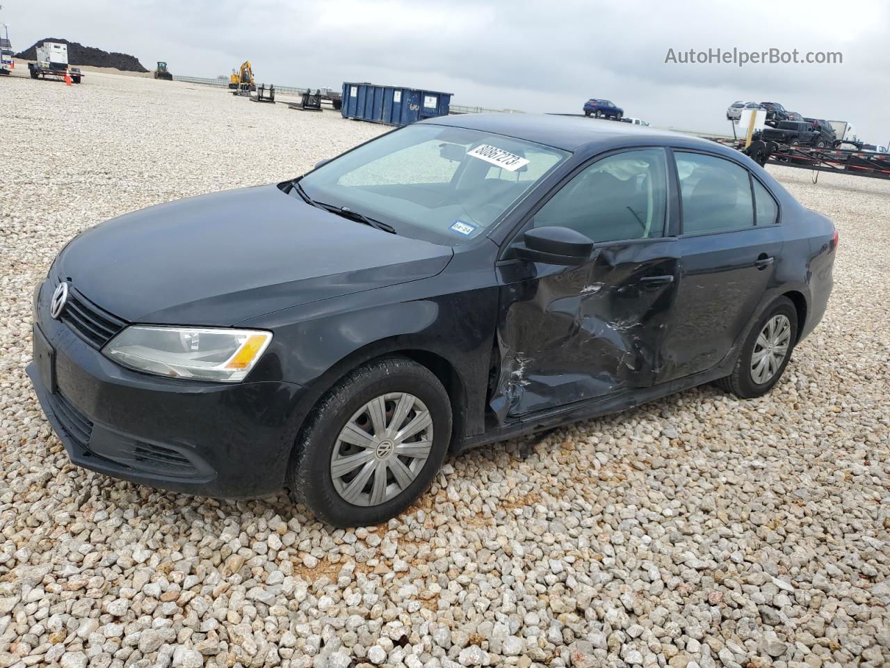 2014 Volkswagen Jetta Base Black vin: 3VW2K7AJ7EM433352