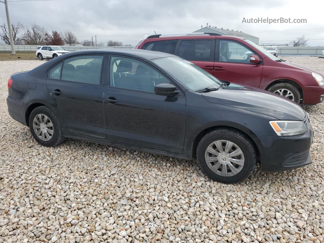 2014 Volkswagen Jetta Base Black vin: 3VW2K7AJ7EM433352