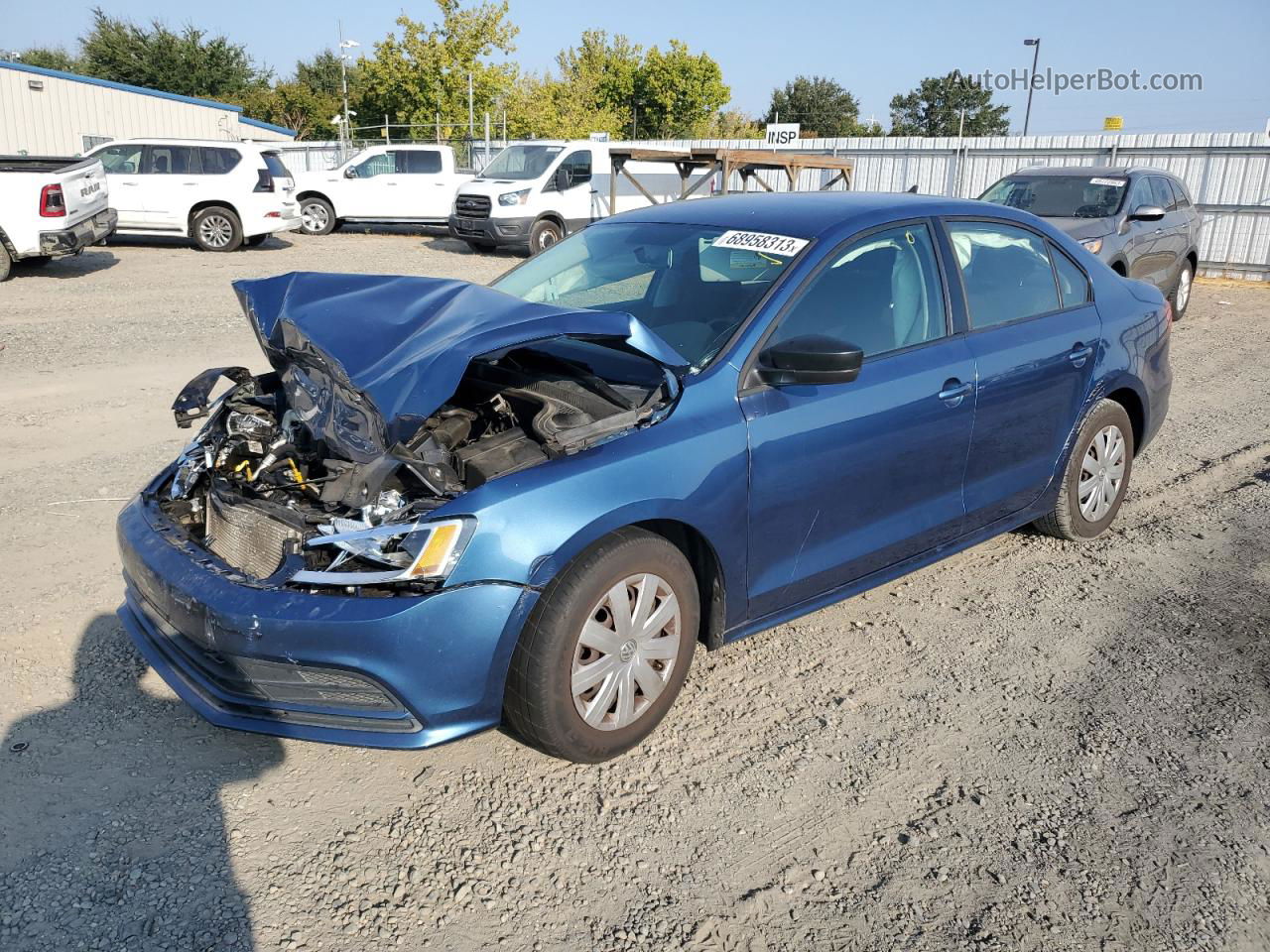 2015 Volkswagen Jetta Base Blue vin: 3VW2K7AJ7FM279842