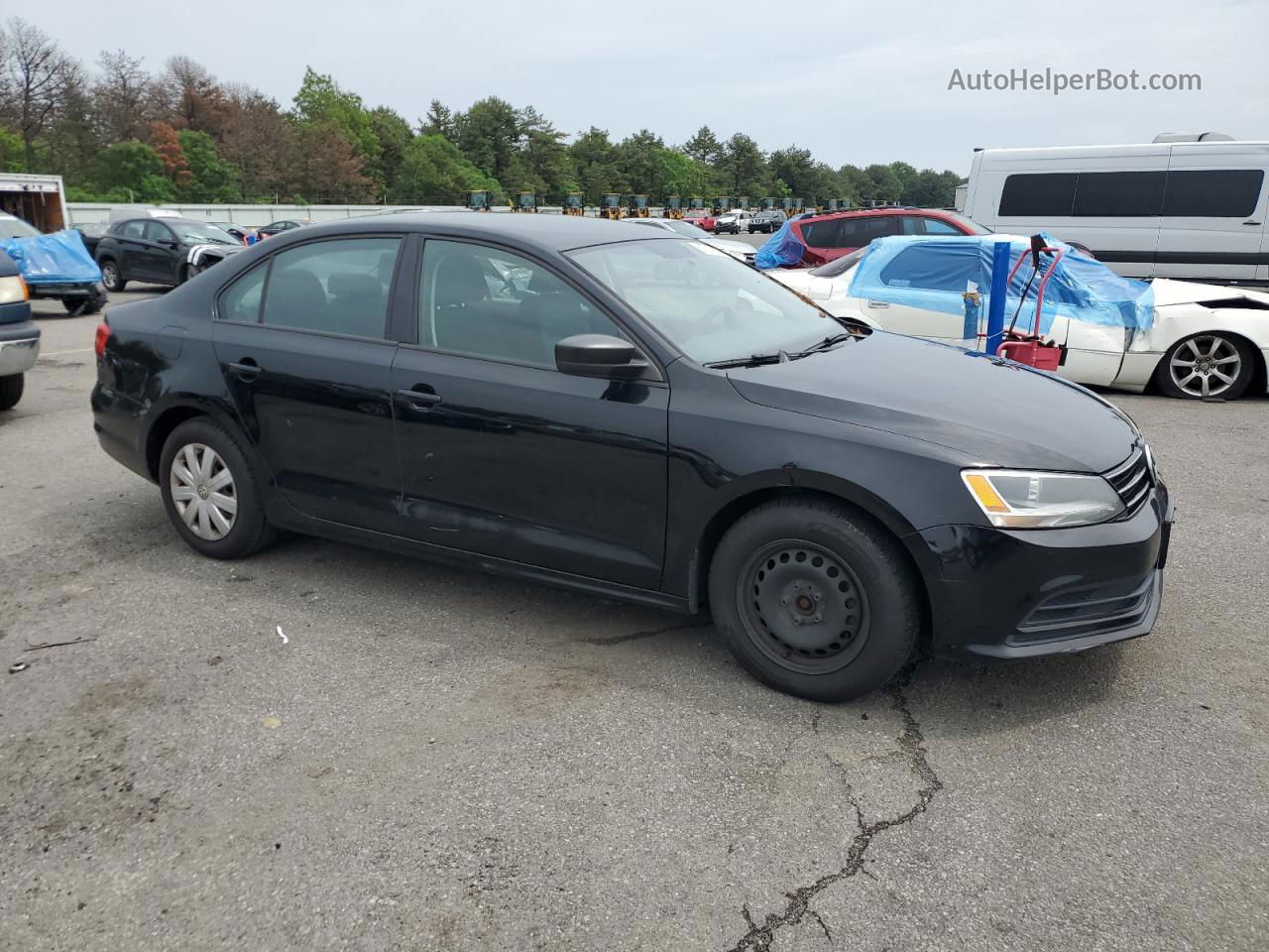 2015 Volkswagen Jetta Base Black vin: 3VW2K7AJ7FM311978