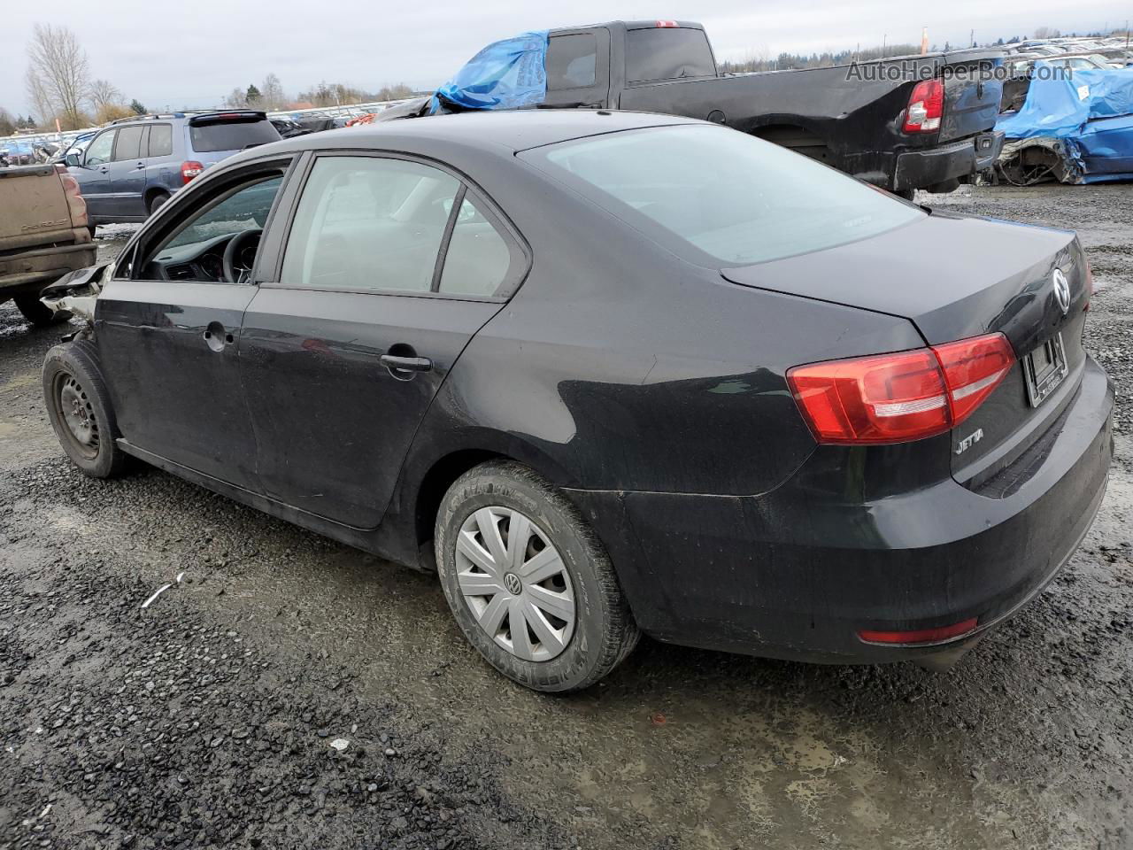 2015 Volkswagen Jetta Base Black vin: 3VW2K7AJ7FM329364