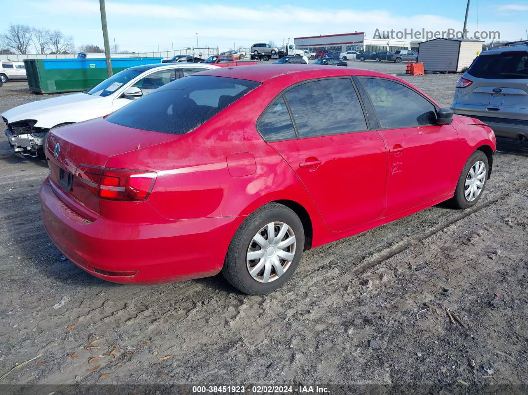 2015 Volkswagen Jetta 2.0l S Красный vin: 3VW2K7AJ7FM425964