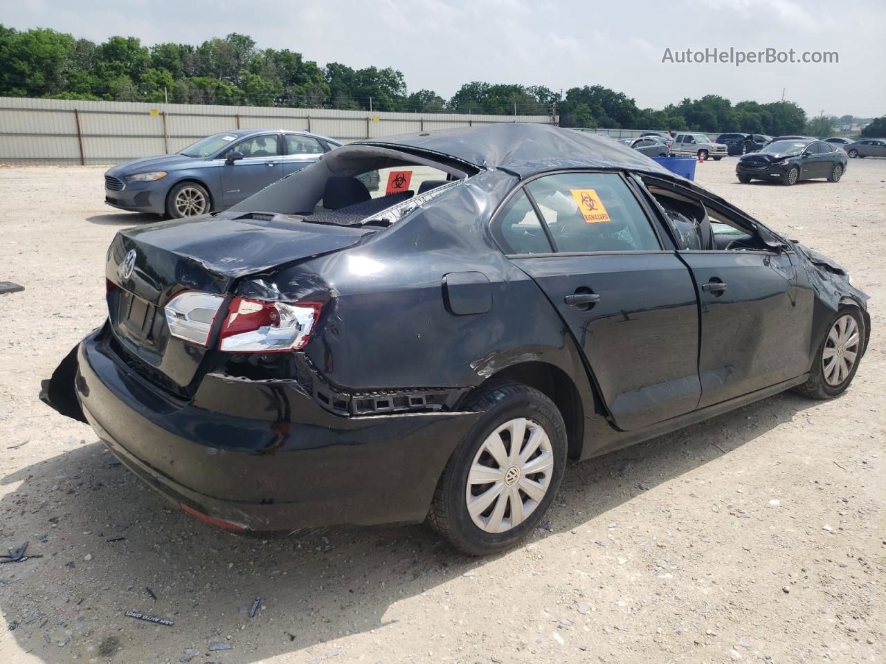 2012 Volkswagen Jetta Base Black vin: 3VW2K7AJ8CM311564