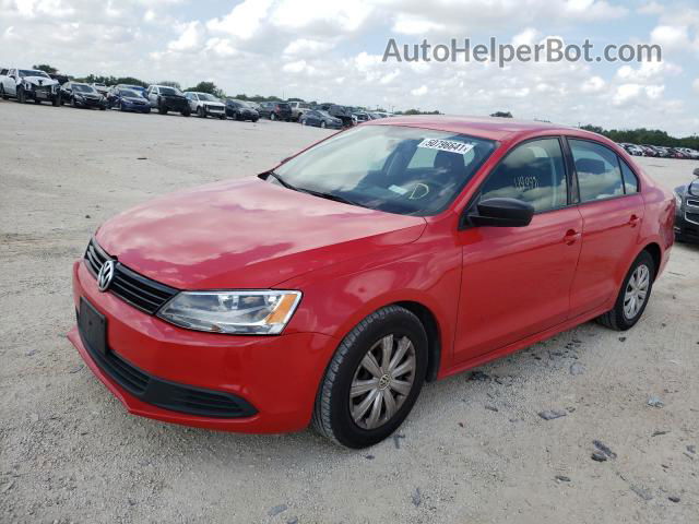 2012 Volkswagen Jetta Base Red vin: 3VW2K7AJ8CM462923