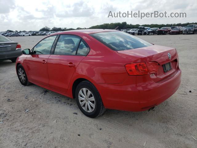 2012 Volkswagen Jetta Base Red vin: 3VW2K7AJ8CM462923