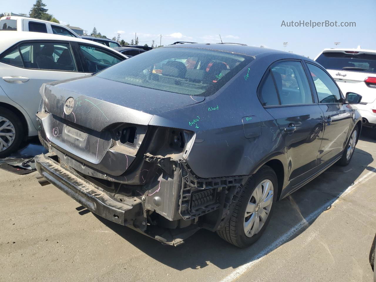 2013 Volkswagen Jetta Base Угольный vin: 3VW2K7AJ8DM224233