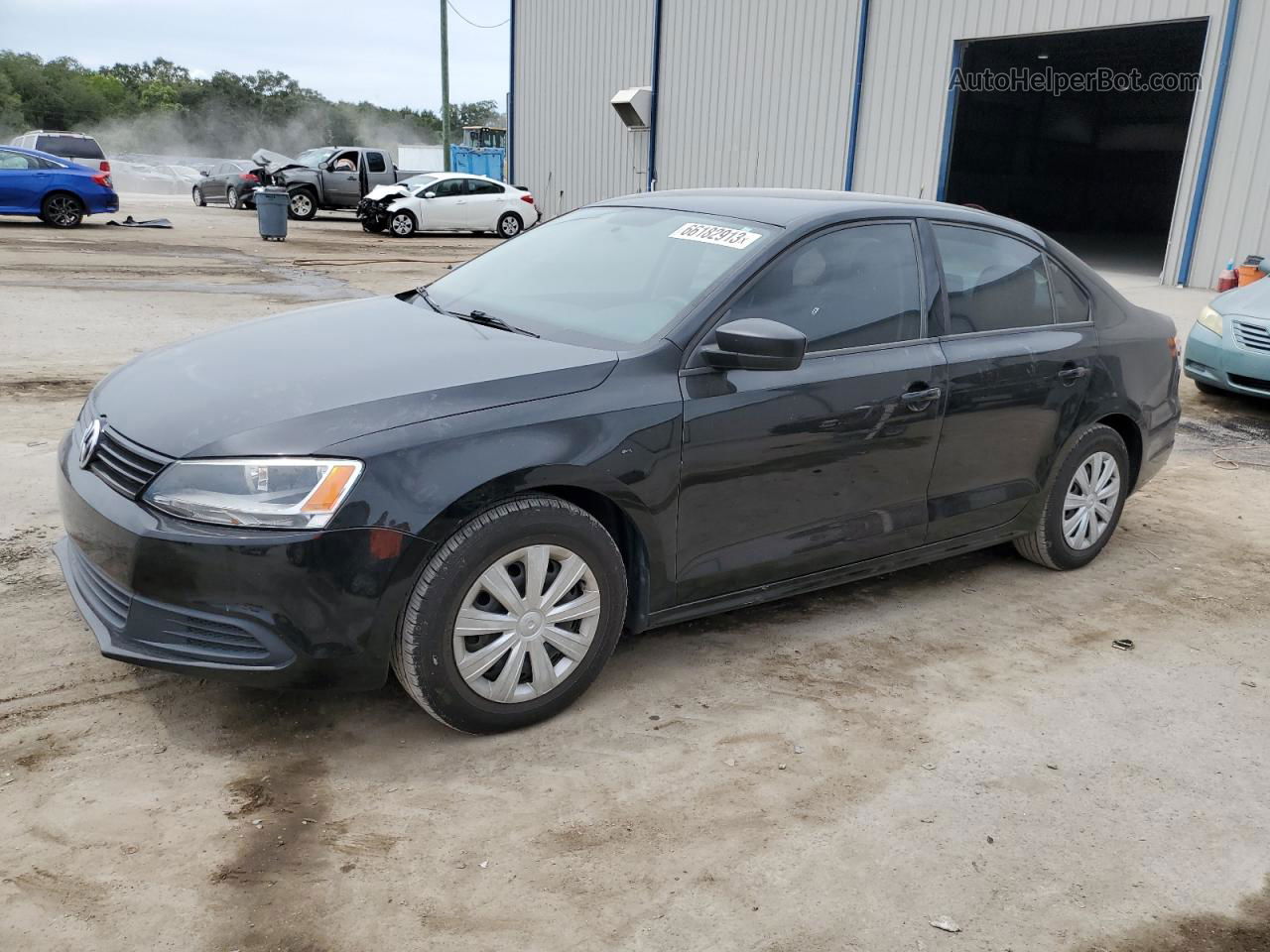 2013 Volkswagen Jetta Base Black vin: 3VW2K7AJ8DM252176