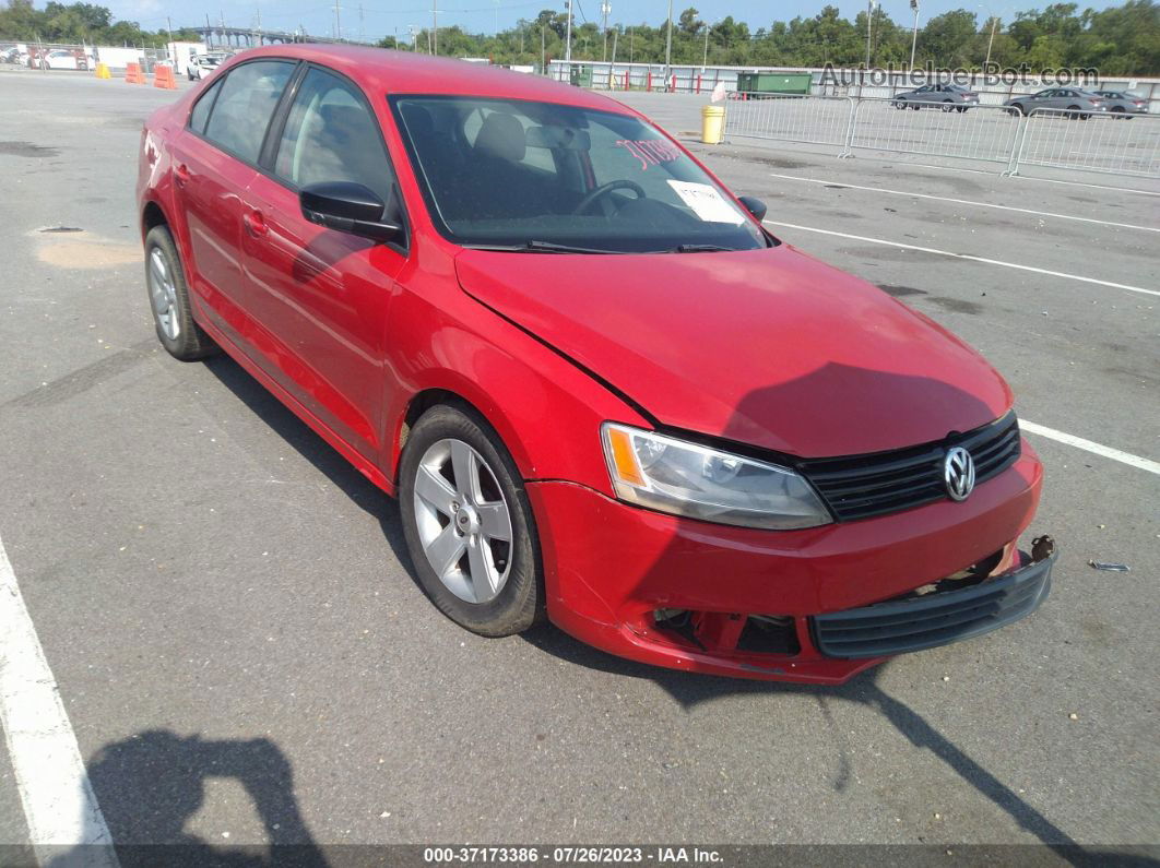 2013 Volkswagen Jetta Sedan S Red vin: 3VW2K7AJ8DM402528