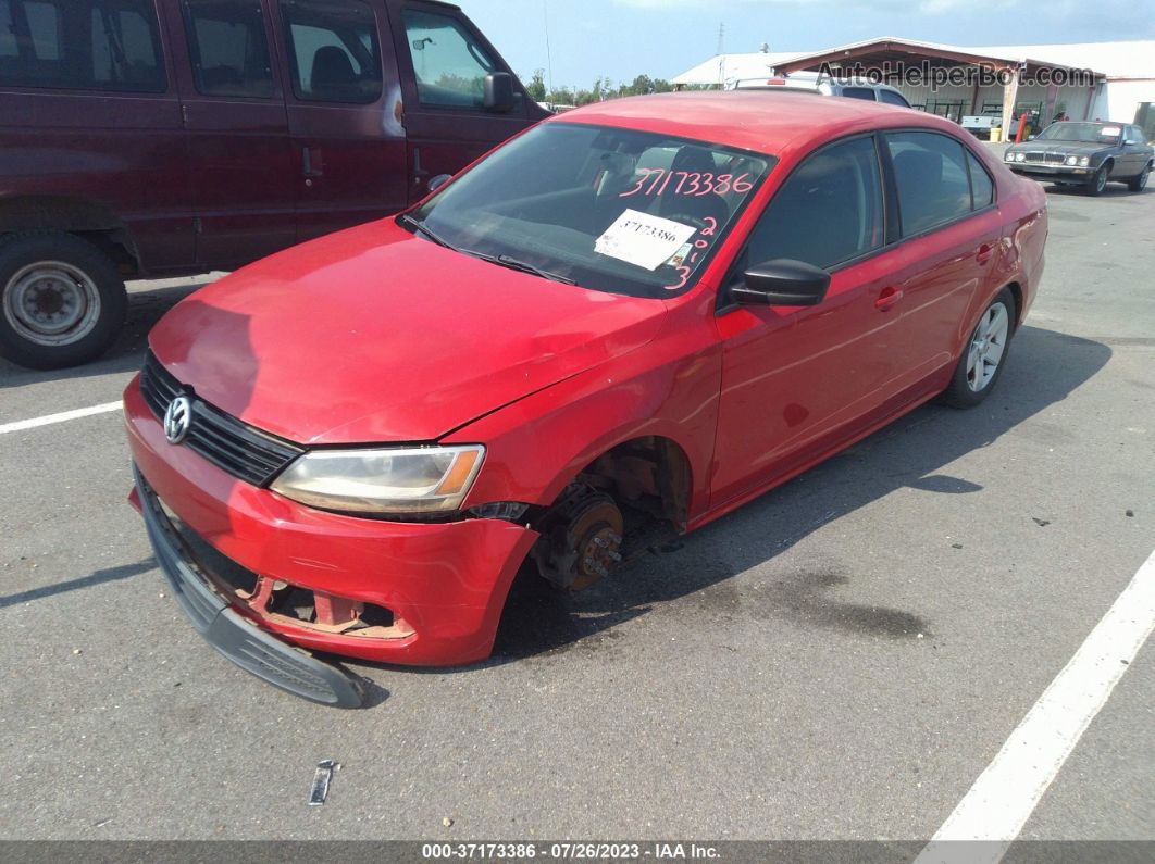 2013 Volkswagen Jetta Sedan S Red vin: 3VW2K7AJ8DM402528