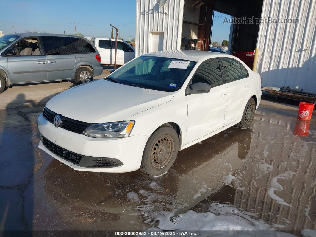 2014 Volkswagen Jetta 2.0l S White vin: 3VW2K7AJ8EM275491