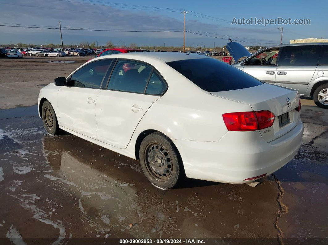 2014 Volkswagen Jetta 2.0l S White vin: 3VW2K7AJ8EM275491